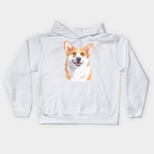 Adorable Pembroke Welsh Corgi Watercolor Art Kids Hoodie